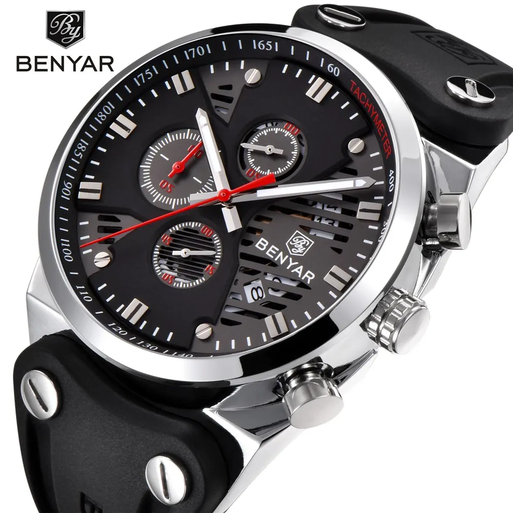 BENYAR Brand Sport Watch Men Waterproof Military Chronograph Quartz Men Watch Clock Relogio Masculino kol saati bayan BY-5110M
BENYAR Brand Sport Watch Men Waterproof Military Chronograph Quartz Men Watch Clock Relogio Masculino kol saati bayan BY-5110M