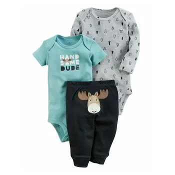 Newborn Infant Baby Clothing Set 2019 Fashion Animal Short Sleeves Tops+Long sleeves Romper+Pants 3 Pcs Baby Clothes Outfit
Newborn Infant Baby Clothing Set 2019 Fashion Animal Short Sleeves Tops+Long sleeves Romper+Pants 3 Pcs Baby Clothes Outfit