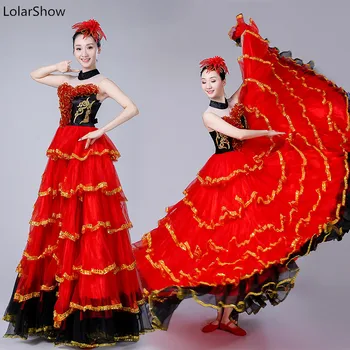 Flamenco Skirt Women Red Spanish Flamengo Costumes Lady's Spanish Dancing Dresses Adults Stage Performance Costume
Flamenco Skirt Women Red Spanish Flamengo Costumes Lady's Spanish Dancing Dresses Adults Stage Performance Costume