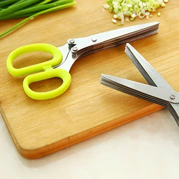 Top Sale Minced 5 Layers Basil Rosemary Kitchen Scissor Shredded Chopped Scallion Cutter Herb Laver Spices Cook Tool Color Radom
Top Sale Minced 5 Layers Basil Rosemary Kitchen Scissor Shredded Chopped Scallion Cutter Herb Laver Spices Cook Tool Color Radom