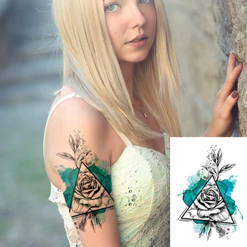Waterproof Temporary Tattoo Sticker Flower Rose triangle fake tatto flash tatoo tatouage temporaire leg arm for girl women
Waterproof Temporary Tattoo Sticker Flower Rose triangle fake tatto flash tatoo tatouage temporaire leg arm for girl women