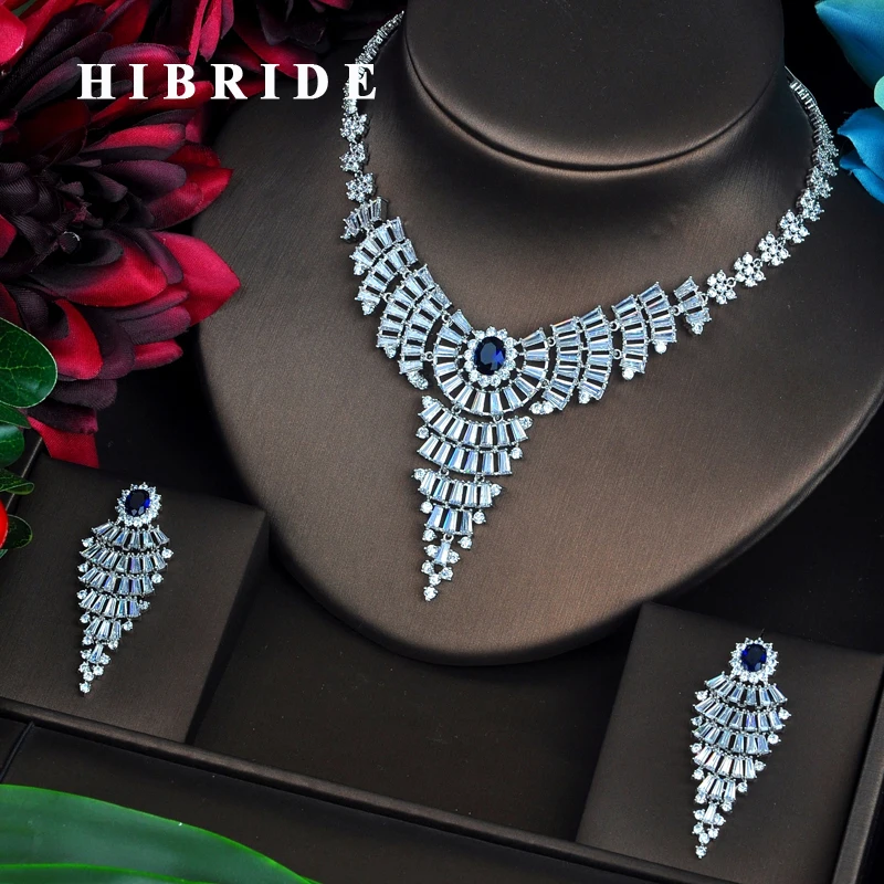 HIBRIDE Sparkling Fashion Design Blue CZ Jewelry Sets For Women Earring Necklace Set Wedding Dress Accessories Party Gifts N-473
HIBRIDE Sparkling Fashion Design Blue CZ Jewelry Sets For Women Earring Necklace Set Wedding Dress Accessories Party Gifts N-473
