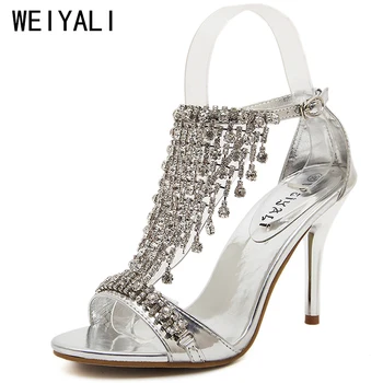 Glitter Crystal Sandals Women Gold Silver Heels Designer Shoes Women Luxury 2018 Stiletto Ladies Wedding Shoes Sapato Feminino
Glitter Crystal Sandals Women Gold Silver Heels Designer Shoes Women Luxury 2018 Stiletto Ladies Wedding Shoes Sapato Feminino
