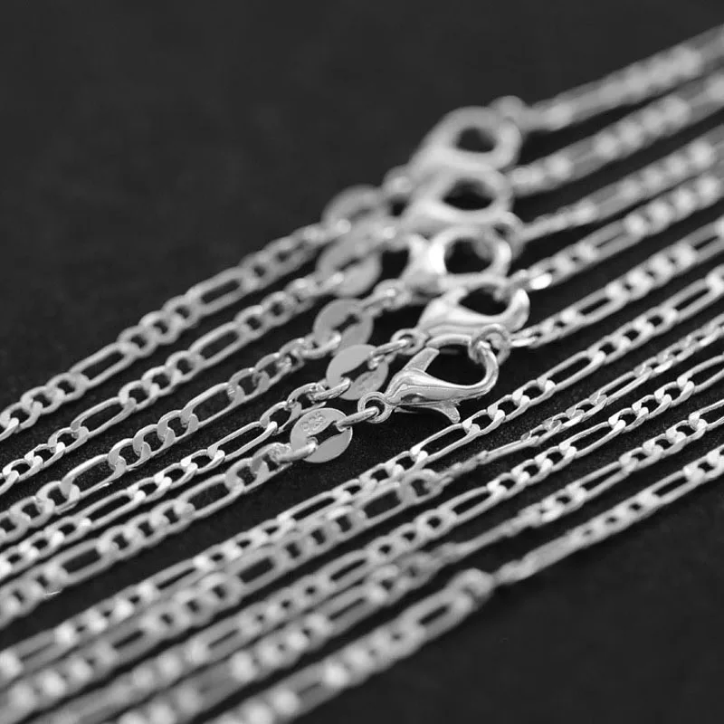 10pcs/lot Wholesale Silver Necklace Chain,2mm 925 Jewelry Silver Plated Figaro Chain Necklace 16"-24",pick length!
10pcs/lot Wholesale Silver Necklace Chain,2mm 925 Jewelry Silver Plated Figaro Chain Necklace 16"-24",pick length!