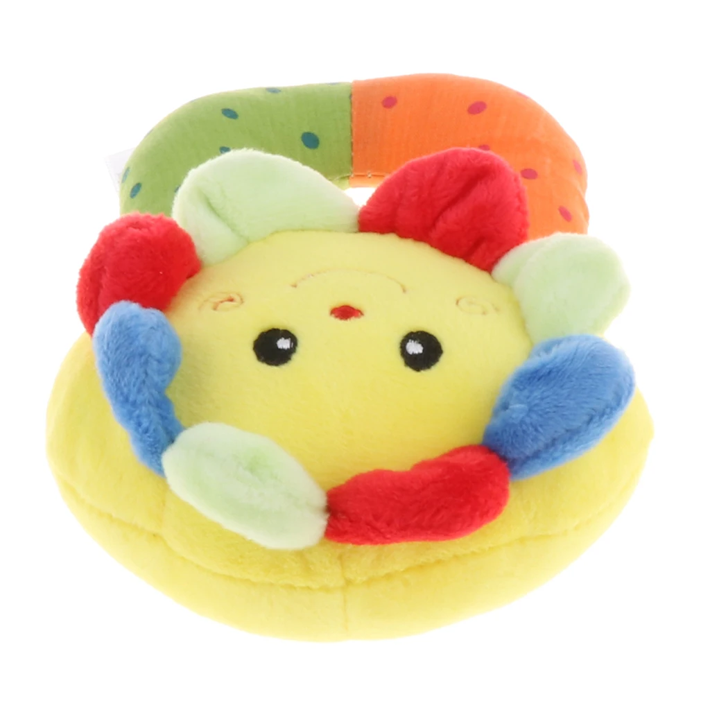 Infant Baby Plush Stuffed Rattle Ring Clutching Sensory Toys Crib Musical Shaker Handbell Jingle Bells Developmental