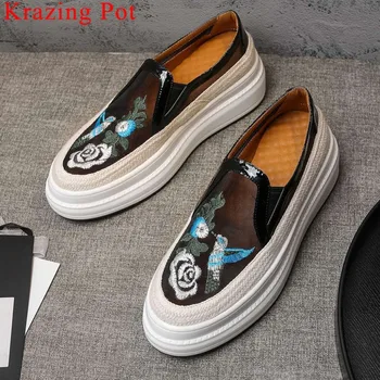 Krazing Pot oriental flower bird embroidery med bottom slip on loafers round toe ventilated mesh dating vulcanized shoes L02
Krazing Pot oriental flower bird embroidery med bottom slip on loafers round toe ventilated mesh dating vulcanized shoes L02