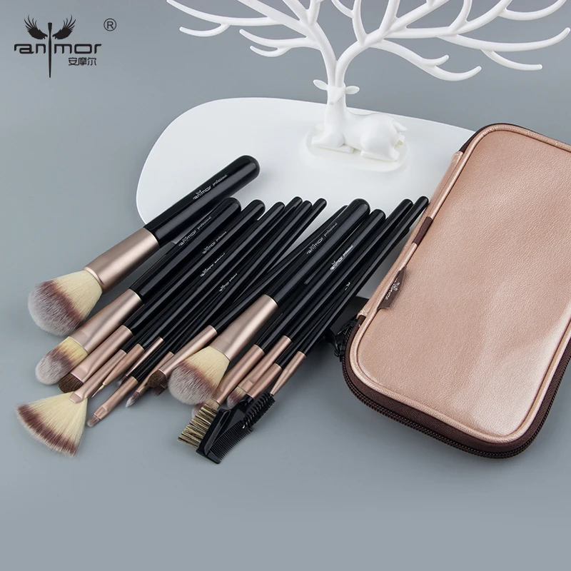 Anmor 15PCS Professional Makeup Brushes Set Black Wood Handle Brand Set & Kits Brush For Make Up Eye Comb Brush With Rose Case
Anmor 15PCS Professional Makeup Brushes Set Black Wood Handle Brand Set & Kits Brush For Make Up Eye Comb Brush With Rose Case