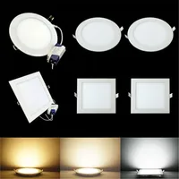 LED Downlight Recessed Kitchen Bathroom Lamp 85-265V 25W Round/Square LED Ceiling Panel light Warm/Natural/Cool White Free ship image