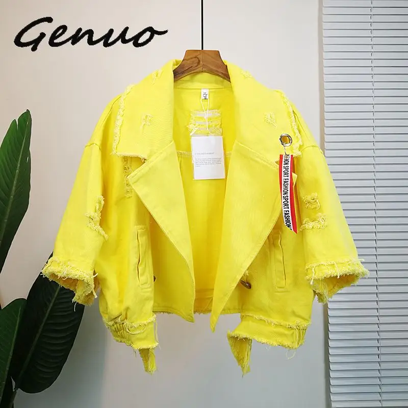 Genuo New Pockets Women Denim Jacket Pole Female Loose Coat 2019 Autumn Winter New Cool Girl Outwear 
Genuo New Pockets Women Denim Jacket Pole Female Loose Coat 2019 Autumn Winter New Cool Girl Outwear