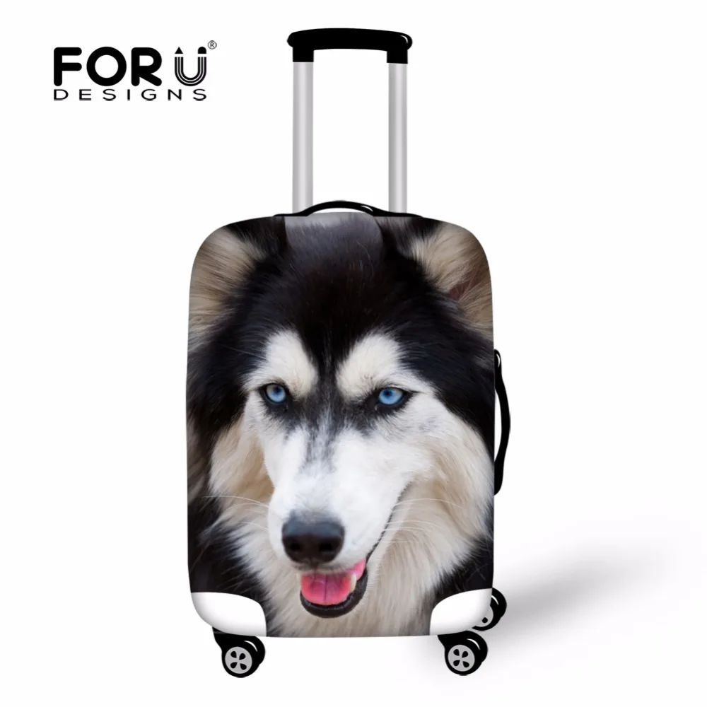 Дорожный Чехол для багажа FORUDESIGNS с 3D рисунком животных Защитные чехлы волком