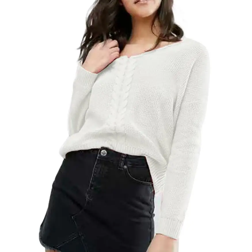 CHAMSGEND new arrival Fashion Women Long Sleeve Hollow Top Sweater Pullover Loose Jumper Knitwear Outwear woman sweater C301016 | Женская