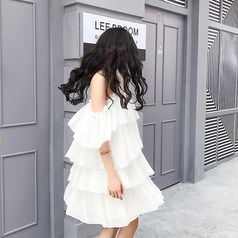 2019 Summer Women Dresses Sping Sexy Solid Black White Spaghetti Strap Mini Short Beach Chiffon Tiered Layer Dress For Women
2019 Summer Women Dresses Sping Sexy Solid Black White Spaghetti Strap Mini Short Beach Chiffon Tiered Layer Dress For Women