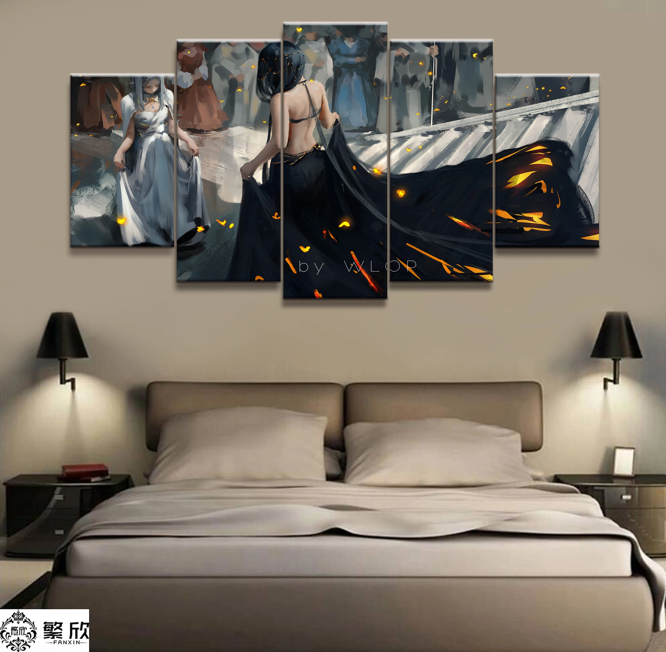 Home Decor Modular Canvas Picture 5 Piece WLOP Ghost Blade Angel Princess Anime Painting Poster Wall For Home Canvas Wholesale 
Home Decor Modular Canvas Picture 5 Piece WLOP Ghost Blade Angel Princess Anime Painting Poster Wall For Home Canvas Wholesale