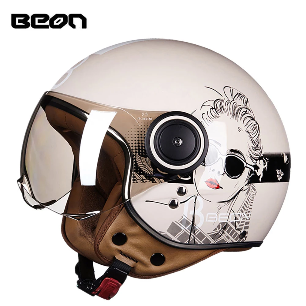 BEON Motorcycle Helmet Chopper 3/4 Open Face Vintage Moto Helmet Moto Casque Casco Capacete Men Women Scooter Motorbike Helmet
BEON Motorcycle Helmet Chopper 3/4 Open Face Vintage Moto Helmet Moto Casque Casco Capacete Men Women Scooter Motorbike Helmet