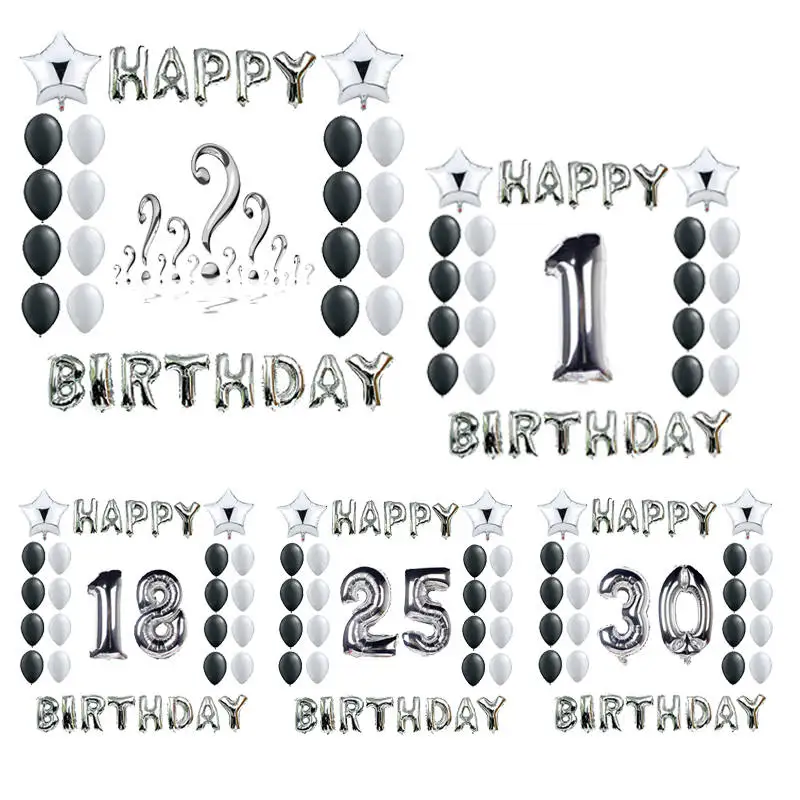 Happy Birthday Balloons 1st 2nd 3rd 18th 21th 25th 30th 35th 40th 50th 60th 70th 80th 90th Silver Ballons Anniversary Decoration
Happy Birthday Balloons 1st 2nd 3rd 18th 21th 25th 30th 35th 40th 50th 60th 70th 80th 90th Silver Ballons Anniversary Decoration