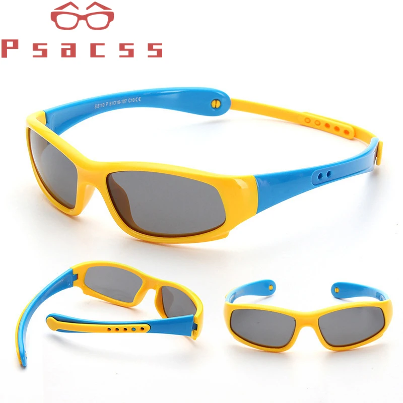 

Psacss Polarized Sunglasses Kids Boys Girls Vintage Silicone Frame Sun Glasses Children's Brand Goggle Sunglass Gafas Infantil