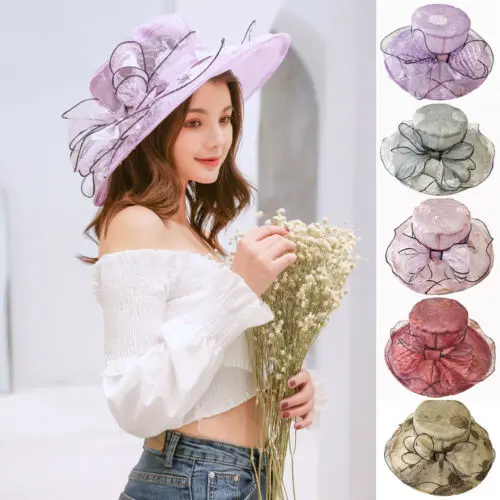 2019 Retro Fedoras Hat Women Wide Brim Kentucky Derby Sun Hat Wedding Party Church Organza Hats
2019 Retro Fedoras Hat Women Wide Brim Kentucky Derby Sun Hat Wedding Party Church Organza Hats