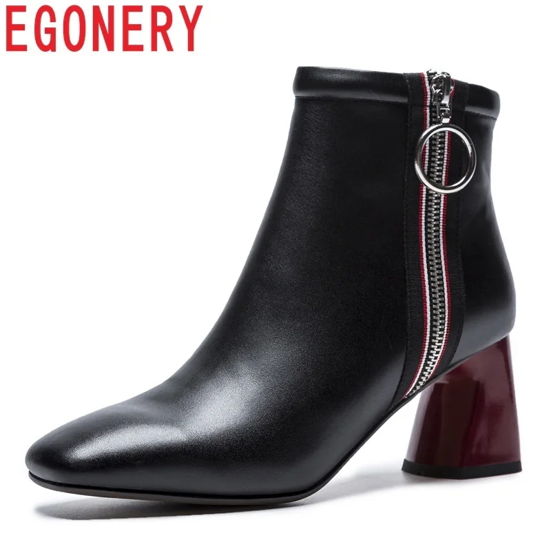 EGONERY shoes women newest genuine leather and kid suede zipper high strange style square toe black winter warm plush booties
EGONERY shoes women newest genuine leather and kid suede zipper high strange style square toe black winter warm plush booties