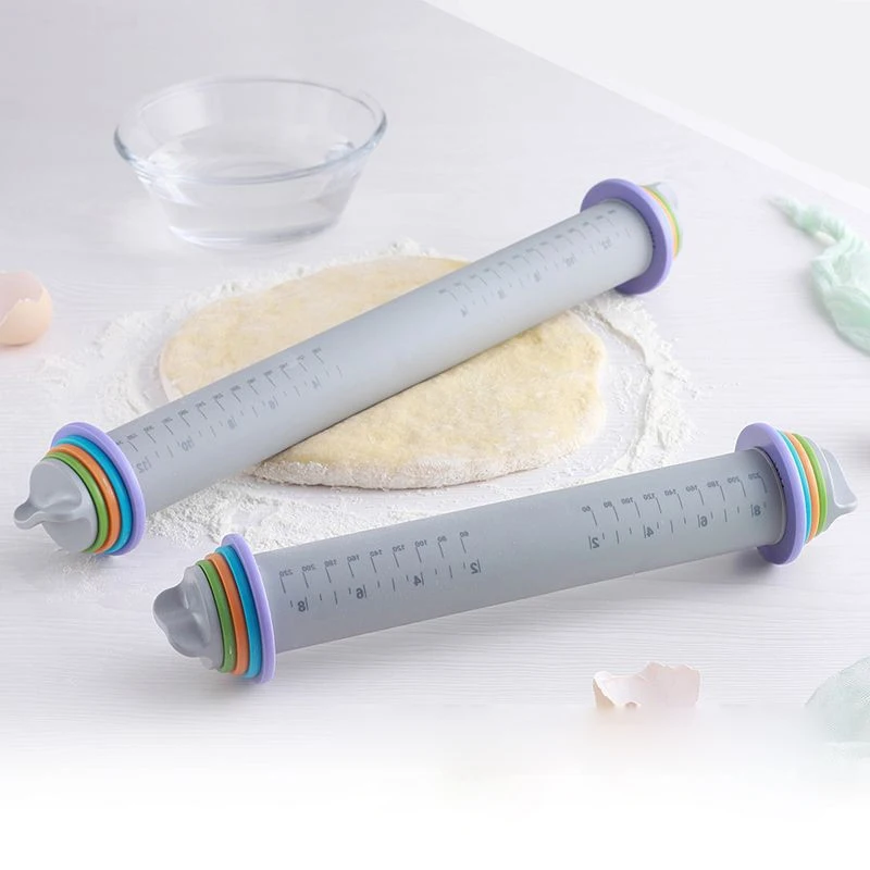 Silicone Rolling Pin Silicone Fondant Dough Roller Adjustable Cake Non-stick Baking Tool Scale Baking Pastry Bakeware
Silicone Rolling Pin Silicone Fondant Dough Roller Adjustable Cake Non-stick Baking Tool Scale Baking Pastry Bakeware