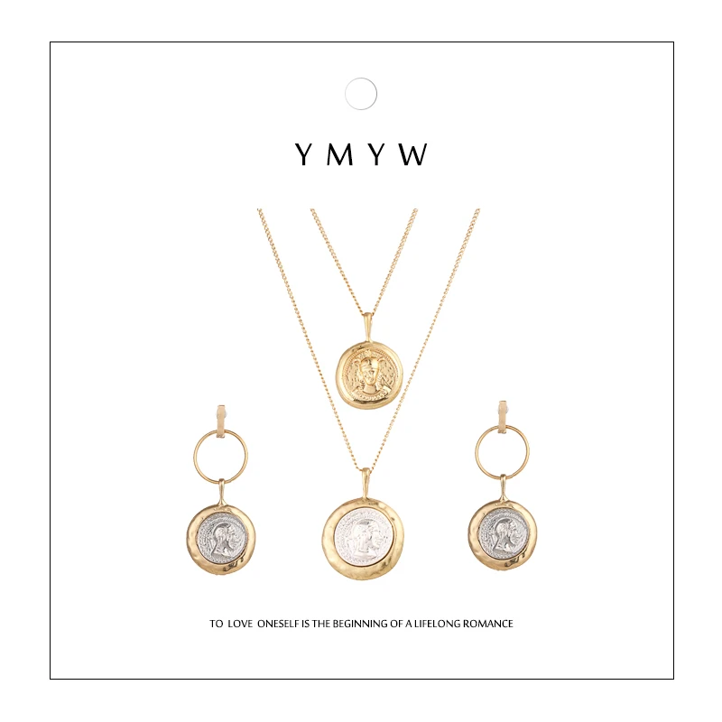 YMYW New Necklace Trendy 2018 Vintage Carve Portrait Round Pendant Jewelry Set Earrings Necklace Personalized Fashion Charms
YMYW New Necklace Trendy 2018 Vintage Carve Portrait Round Pendant Jewelry Set Earrings Necklace Personalized Fashion Charms