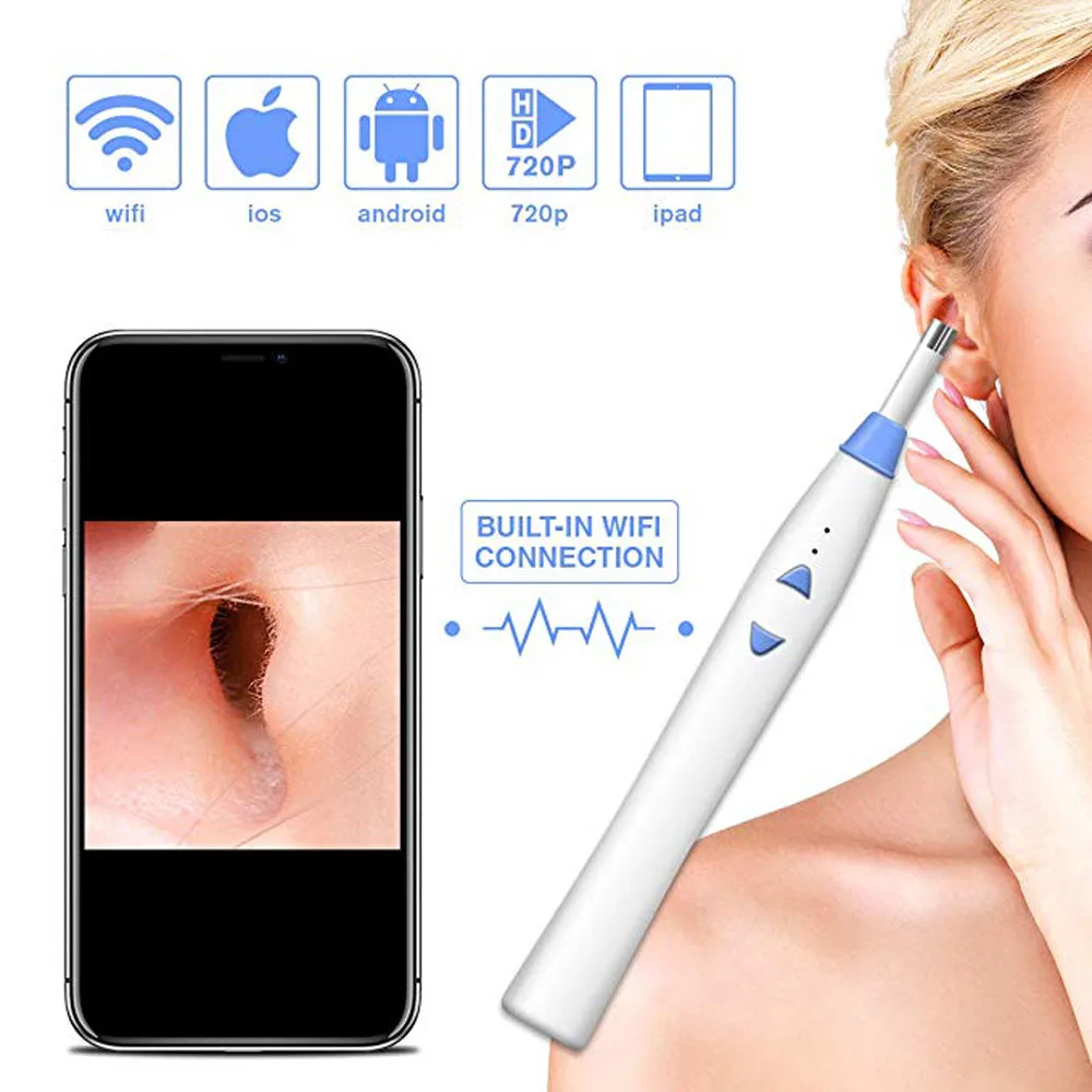 Wireless Ear Cleaning Endoscope 1.0MP HD Digital Ear Otoscope Inspection Camera 6 LED Light for IPhone Android, IPad ,IOS PC
Wireless Ear Cleaning Endoscope 1.0MP HD Digital Ear Otoscope Inspection Camera 6 LED Light for IPhone Android, IPad ,IOS PC