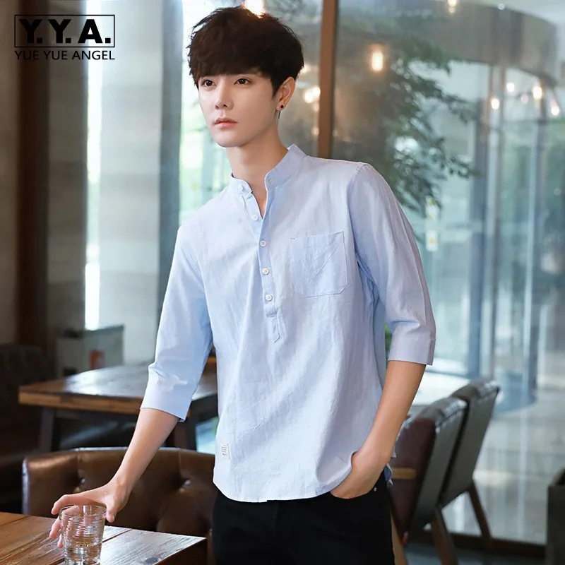 Summer Hot Slae Mens Cotton Breathable Shirts Stand Collar Buttons Half Sleeve Casual Shirt Loose Fit Streetwear Tops 3XL
Summer Hot Slae Mens Cotton Breathable Shirts Stand Collar Buttons Half Sleeve Casual Shirt Loose Fit Streetwear Tops 3XL