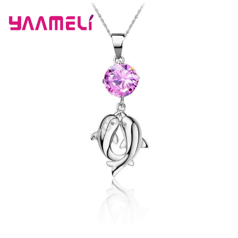 Kiss Dolphin Design 925 Sterling Silver Pendant Chocker Necklaces With Top Quality Cubic Zircon For Women As Love Gift
Kiss Dolphin Design 925 Sterling Silver Pendant Chocker Necklaces With Top Quality Cubic Zircon For Women As Love Gift