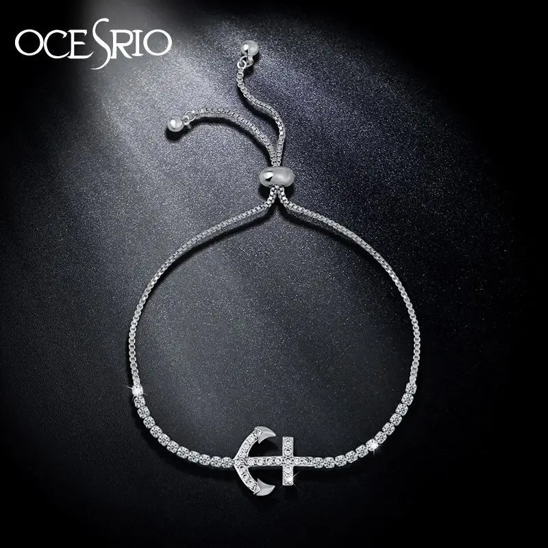 OCESRIO Silver Anchor Bracelet Female Adjustable Zircon Bracelet for Women Jewelry Cubic Zirconia Tennis Bracelet brt-k46
OCESRIO Silver Anchor Bracelet Female Adjustable Zircon Bracelet for Women Jewelry Cubic Zirconia Tennis Bracelet brt-k46