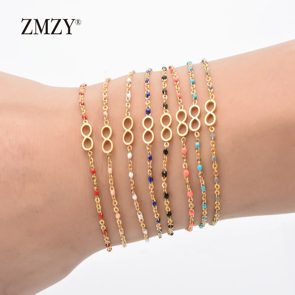 ZMZY 8pcs/lot Mixed Color Chain Bracelet Stainless Steel Bracelet For Women Gold Color Infinity Lover's Engagement Jewelry
ZMZY 8pcs/lot Mixed Color Chain Bracelet Stainless Steel Bracelet For Women Gold Color Infinity Lover's Engagement Jewelry
