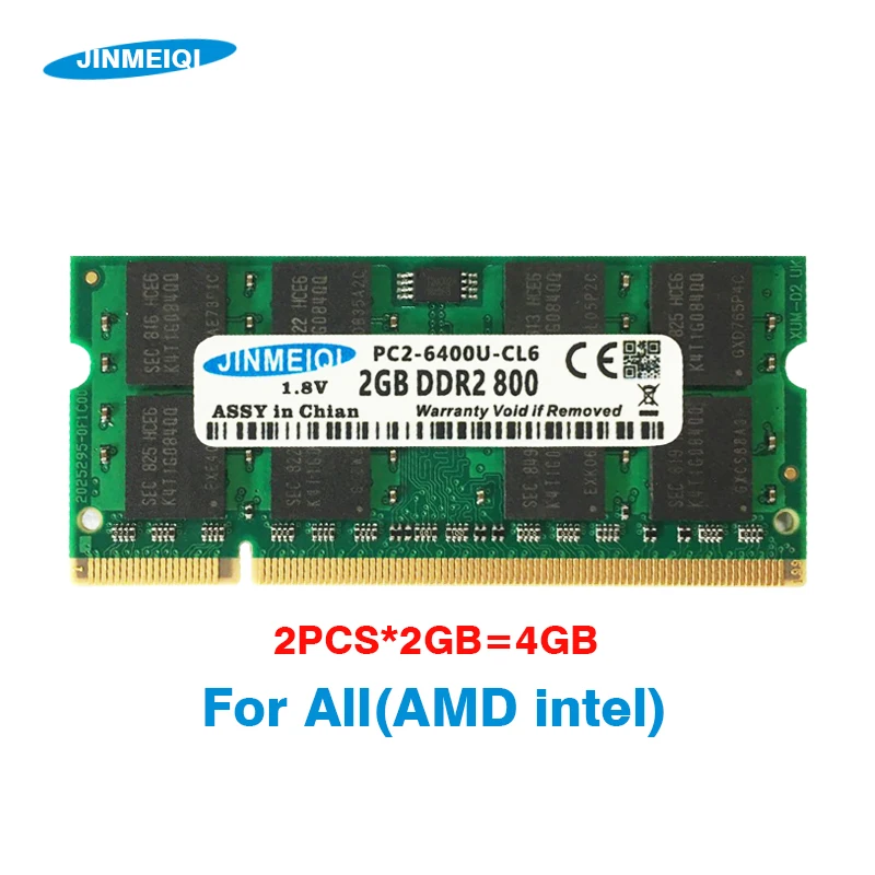 KANMEIQi DDR2 4GB(2pcsX2GB) PC2-6400 800MHZ 533/667MHZ For laptop SO-DIMM Memory RAM 200pin 1.8V
KANMEIQi DDR2 4GB(2pcsX2GB) PC2-6400 800MHZ 533/667MHZ For laptop SO-DIMM Memory RAM 200pin 1.8V