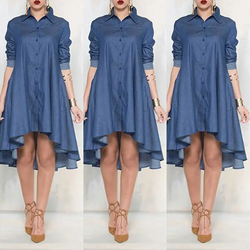 Fashion Sexy Women Summer Casual Long Sleeve Party Cocktail Blue Denim Short Mini Dress
Fashion Sexy Women Summer Casual Long Sleeve Party Cocktail Blue Denim Short Mini Dress