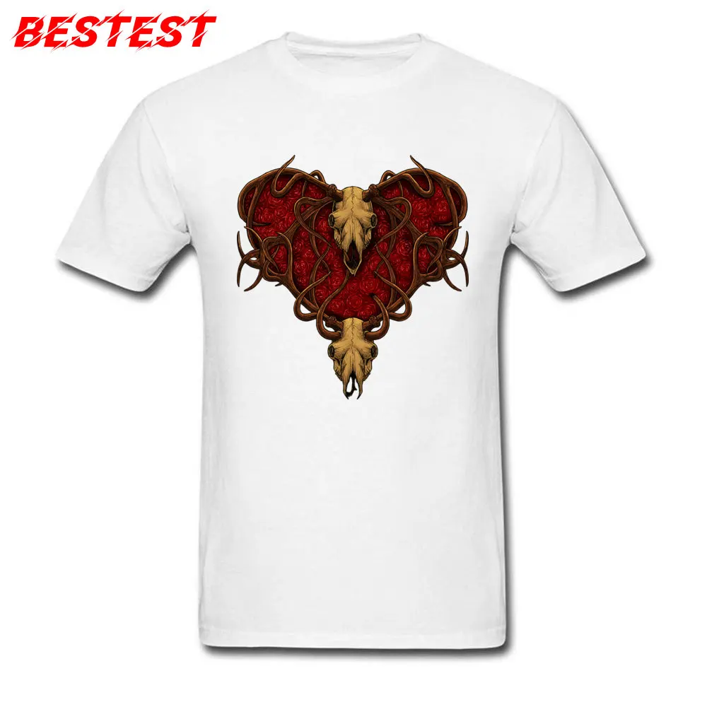 Heart Men Oversized Normal Tops Shirts Round Collar Summer/Autumn Cotton Top T-shirts Printed Short Sleeve T Shirt Heart white
