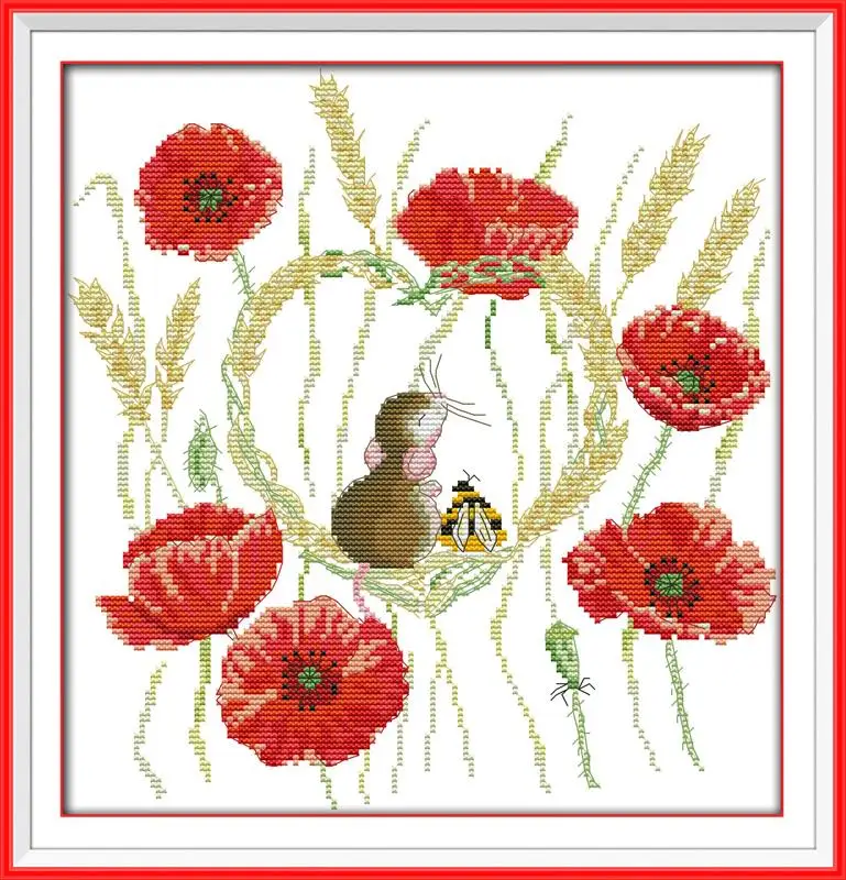 Free Needle Arts Crafts Poppy and mouse DIY Needlework DMC Counted Cross Stitch Kits for Embroidery Knitting Needles Hobby
Free Needle Arts Crafts Poppy and mouse DIY Needlework DMC Counted Cross Stitch Kits for Embroidery Knitting Needles Hobby