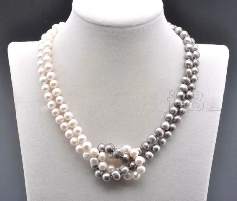 7-8MM NATURAL SOUTH SEA WHITE GRAY PEARL NECKLACE 18 INCH | Украшения и аксессуары