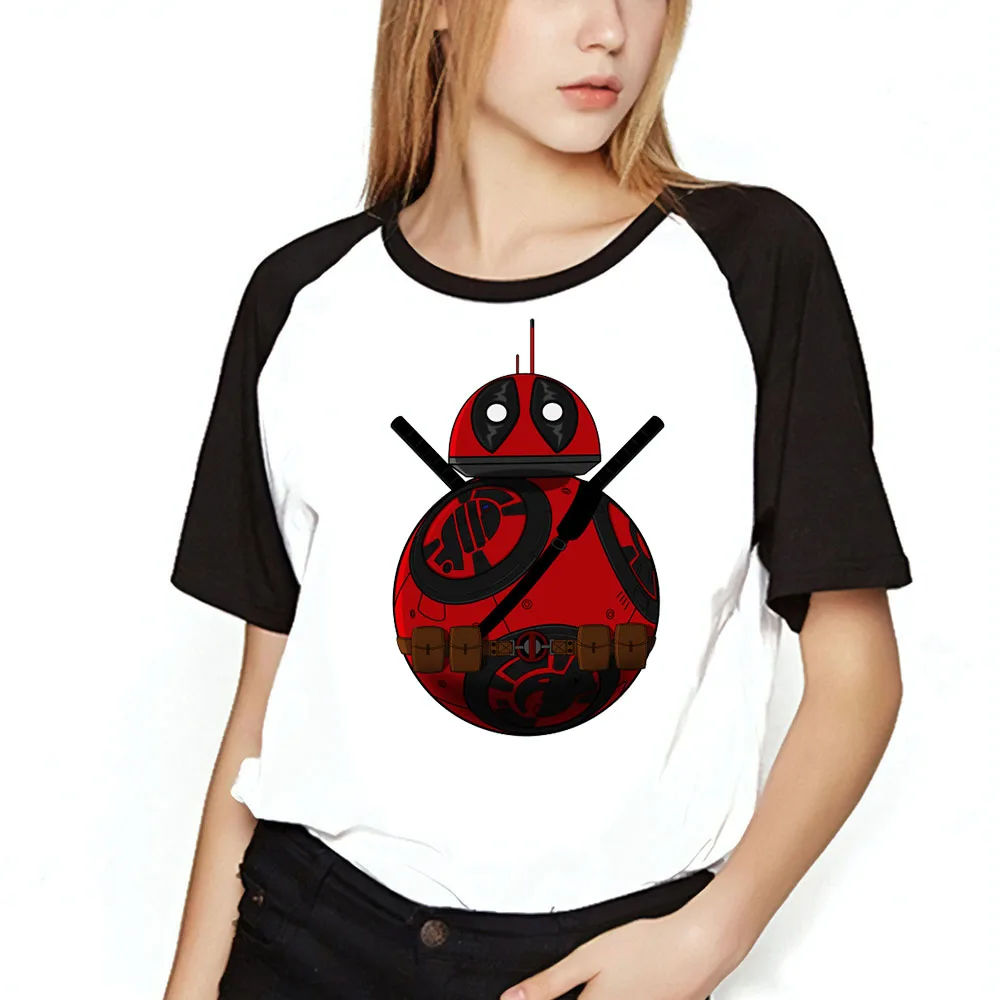 Women's T Shirt Deadpool BB8 Funny Star Wars Droid Crossover Artsy Printed Baseball Girl's Tee
Women's T Shirt Deadpool BB8 Funny Star Wars Droid Crossover Artsy Printed Baseball Girl's Tee