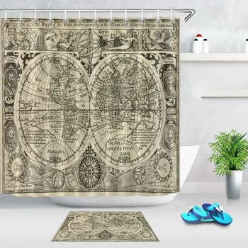 LB Detailed Antique Vintage World Map Extra Long Shower Curtain Liner Bathroom Nature Waterproof Fabric For Art Bathtub Decor
LB Detailed Antique Vintage World Map Extra Long Shower Curtain Liner Bathroom Nature Waterproof Fabric For Art Bathtub Decor