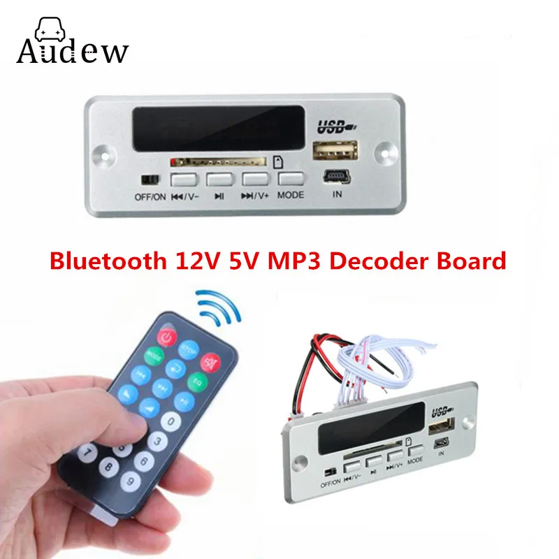 12V 5V Wireless bluetooth MP3 Decoder Board WMA Radio FM Universal Audio Amplifier Board Module USB TF Card For Car Styling
12V 5V Wireless bluetooth MP3 Decoder Board WMA Radio FM Universal Audio Amplifier Board Module USB TF Card For Car Styling