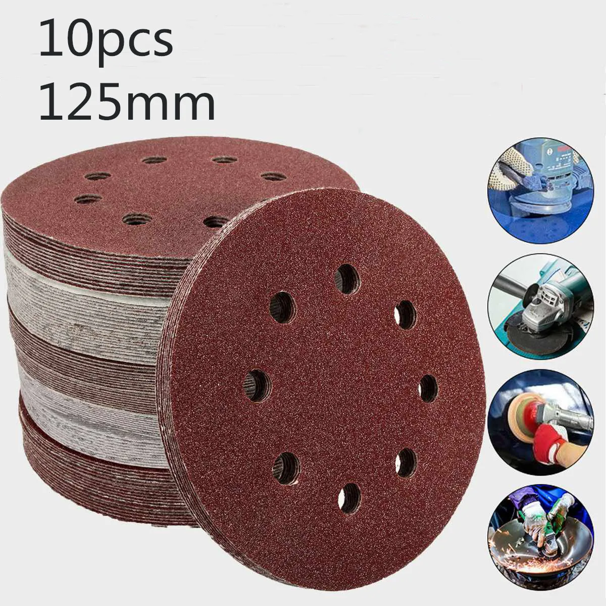 10Pcs 125mm Grit Round Shape Sanding Discs Buffing Sheet Sandpaper 8 Hole Sander Polishing Pad 80/180/240/320/1000/1500/2000
10Pcs 125mm Grit Round Shape Sanding Discs Buffing Sheet Sandpaper 8 Hole Sander Polishing Pad 80/180/240/320/1000/1500/2000