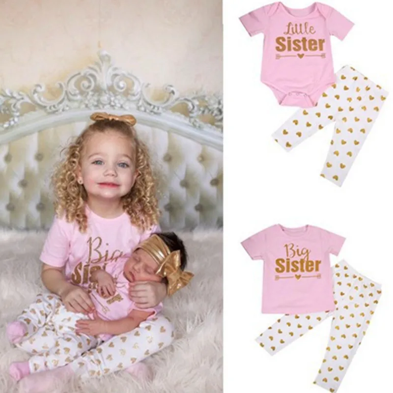 Matching Family Outfits Big Sister Little Sister Clothing Set Family Look Cotton 2 PCS Outfits Baby Girl Clothes H0203
Matching Family Outfits Big Sister Little Sister Clothing Set Family Look Cotton 2 PCS Outfits Baby Girl Clothes H0203