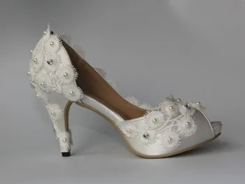 Wedding Shoes Women's Lace Bridal Heel Shoes--Maid of Honor, Bridesmaids, Wedding Party Mother of Bride Shoe
Wedding Shoes Women's Lace Bridal Heel Shoes--Maid of Honor, Bridesmaids, Wedding Party Mother of Bride Shoe