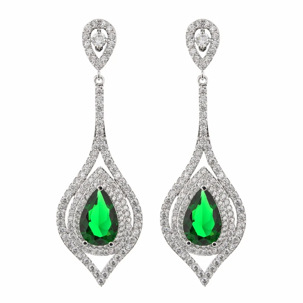 Luxurious and exaggerated pear-shaped zircon earrings, female/girl wedding party fashion jewelry.ER-217 
Luxurious and exaggerated pear-shaped zircon earrings, female/girl wedding party fashion jewelry.ER-217