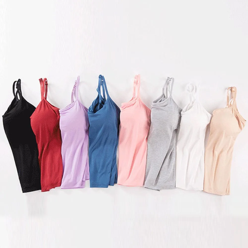 CAMI Camisole with Built in Shelf BRA Adjustable Spaghetti Strap Tank Top S-XL Ladies Solid Slim Camis Top Clothing Female
CAMI Camisole with Built in Shelf BRA Adjustable Spaghetti Strap Tank Top S-XL Ladies Solid Slim Camis Top Clothing Female