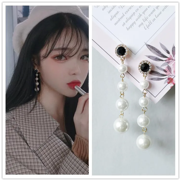 Simple Long Chain Simulated-pearls 925 Sterling Silver Post Dangle Earrings Round Fully Big Glass Cubic Zircon Earrings
Simple Long Chain Simulated-pearls 925 Sterling Silver Post Dangle Earrings Round Fully Big Glass Cubic Zircon Earrings