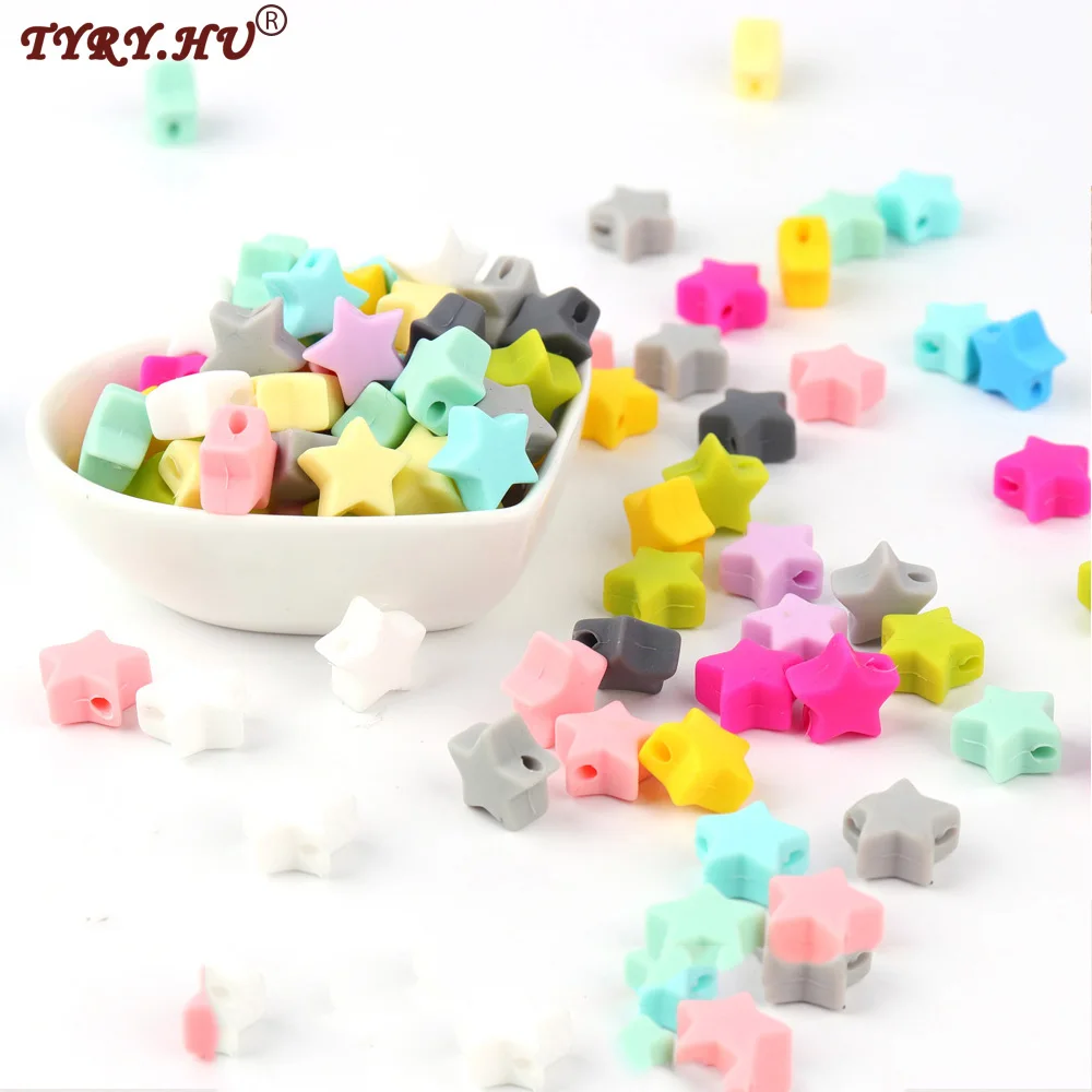 TYRY.HU STAR Beads Food Grade Silicone Kralen 15mm 100PC for DIY Mommy Necklace & Baby Teeth Relief Soother Chain Easy to Attach
TYRY.HU STAR Beads Food Grade Silicone Kralen 15mm 100PC for DIY Mommy Necklace & Baby Teeth Relief Soother Chain Easy to Attach