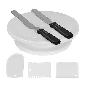 6 Piece Set 10 Inch Rotating Cake Decorating Table Set DIY Cake Turntable Spatula Scraper Baking Turntable Tool
6 Piece Set 10 Inch Rotating Cake Decorating Table Set DIY Cake Turntable Spatula Scraper Baking Turntable Tool