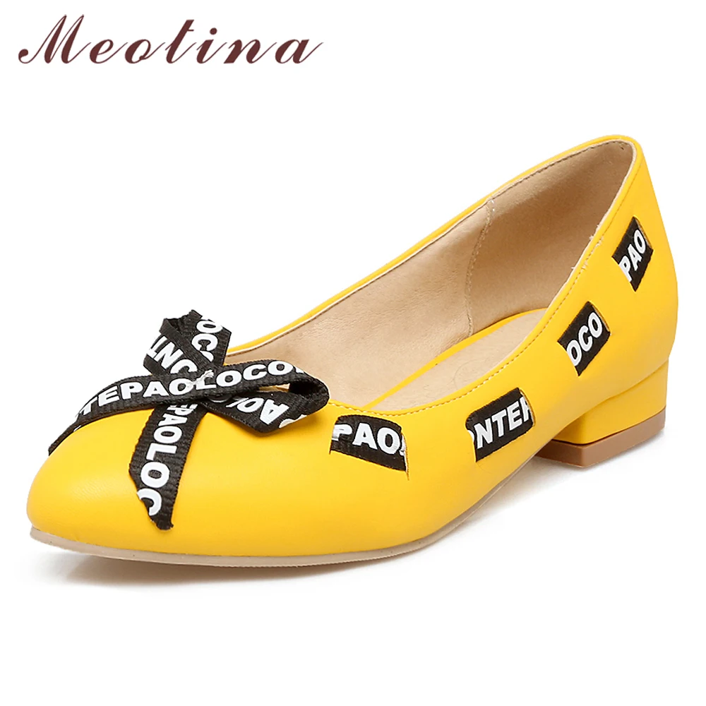 Meotina Ballet Flats Shoes Women Mixed Color Flat Shoes Bow Pointed Toe Ladies Shoes Footwear Spring Yellow Pink Large 3-12 46
Meotina Ballet Flats Shoes Women Mixed Color Flat Shoes Bow Pointed Toe Ladies Shoes Footwear Spring Yellow Pink Large 3-12 46