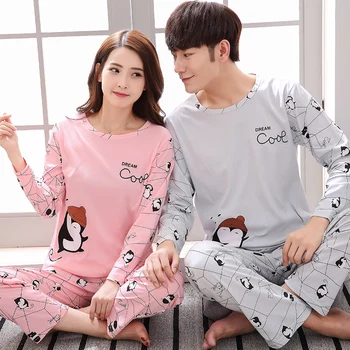 Autumn Cotton Couple Pajamas Sleepwear Women's Stripe Pajama Sets Nightwear Pijamas Mujer Lover Pyjamas Homewear Size Clothing
Autumn Cotton Couple Pajamas Sleepwear Women's Stripe Pajama Sets Nightwear Pijamas Mujer Lover Pyjamas Homewear Size Clothing