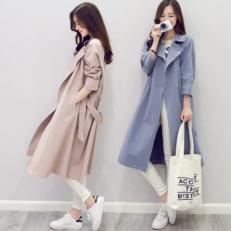 Windbreaker female long section new Korean Slim British temperament casual jacket
Windbreaker female long section new Korean Slim British temperament casual jacket