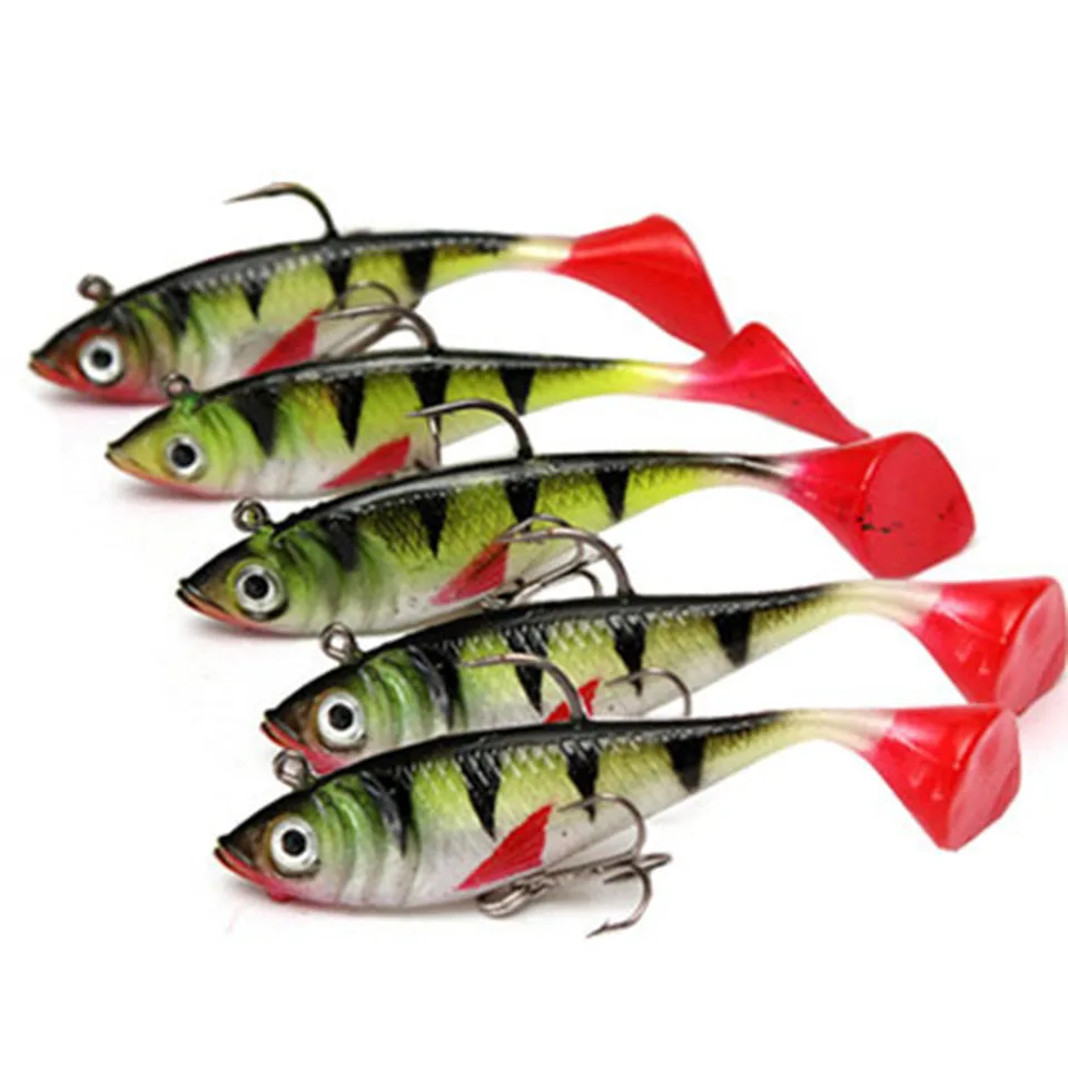 5Pcs/lot 8.5cm 11.5g Soft Fish lure Lead Head Tiger Stripes Hook T Shape Tail Fishing Bait Lures
5Pcs/lot 8.5cm 11.5g Soft Fish lure Lead Head Tiger Stripes Hook T Shape Tail Fishing Bait Lures