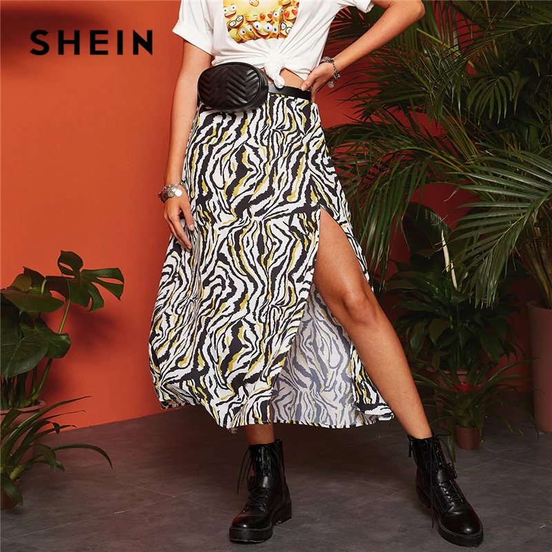 SHEIN Boho Multicolor Split Thigh Zebra Print A-Line Skirts Womens Spring Mid Waist 2019 Casual Vacation Sexy Flared Long Skirt
SHEIN Boho Multicolor Split Thigh Zebra Print A-Line Skirts Womens Spring Mid Waist 2019 Casual Vacation Sexy Flared Long Skirt